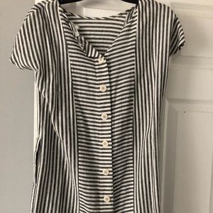 Madewell Stripe Button-Back Tee Dress